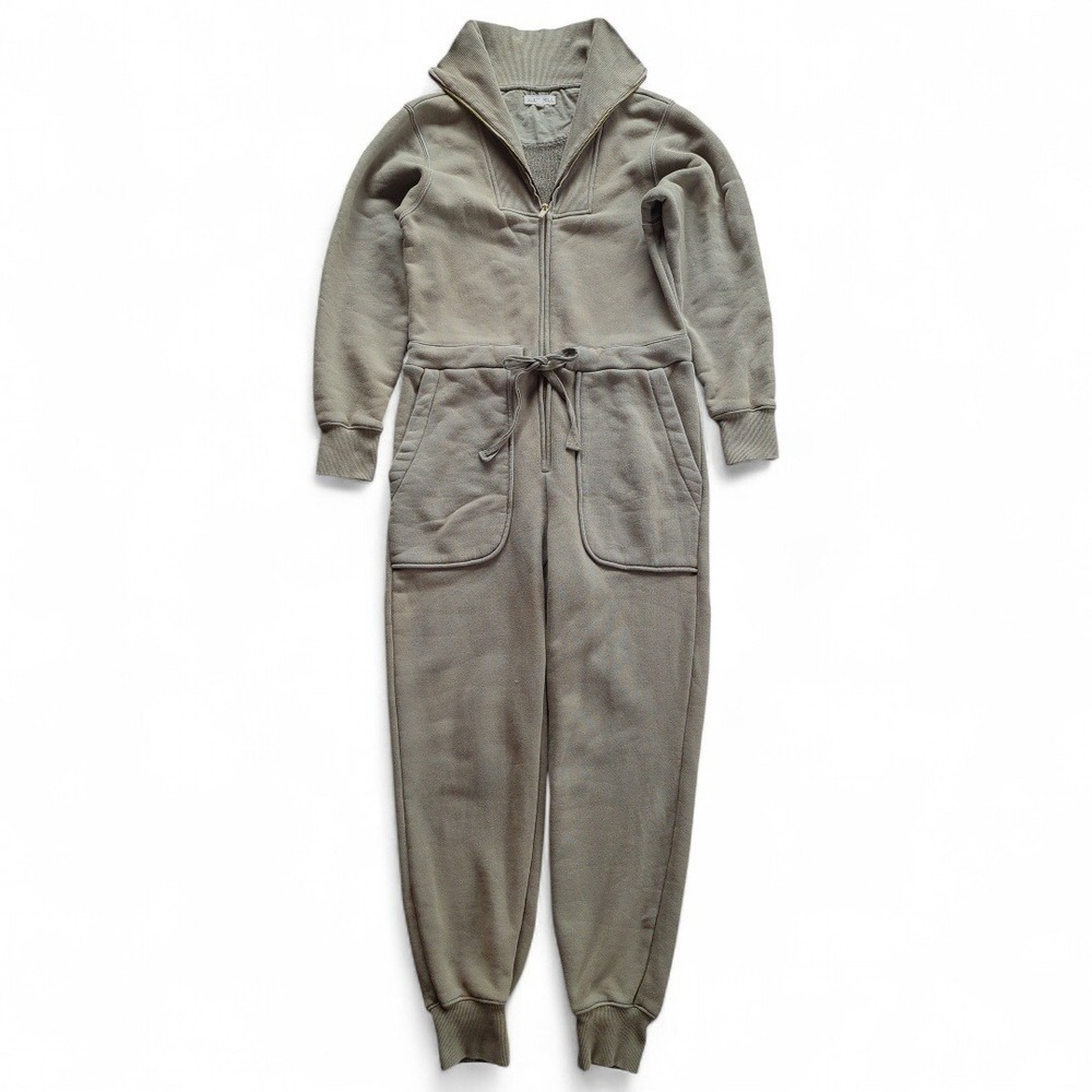 Alex Mill Cotton Terry Zip Front Jumpsuit Military Green Sz S - Picture 7 of 14